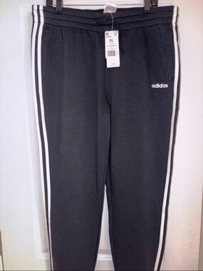 adidas Black Sweatpants with White Side Stripes